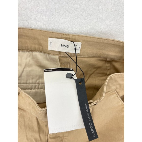 Mango Cargo Pants Women’s‎ Size 2 Beige Straight Leg Regular Waist Utility NWT - Picture 7 of 8